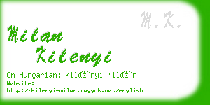 milan kilenyi business card